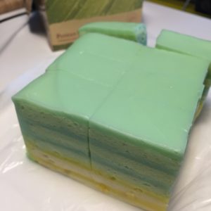 corn and pandan layer cake