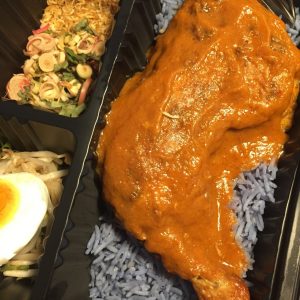 nasi kerabu with ayam percik