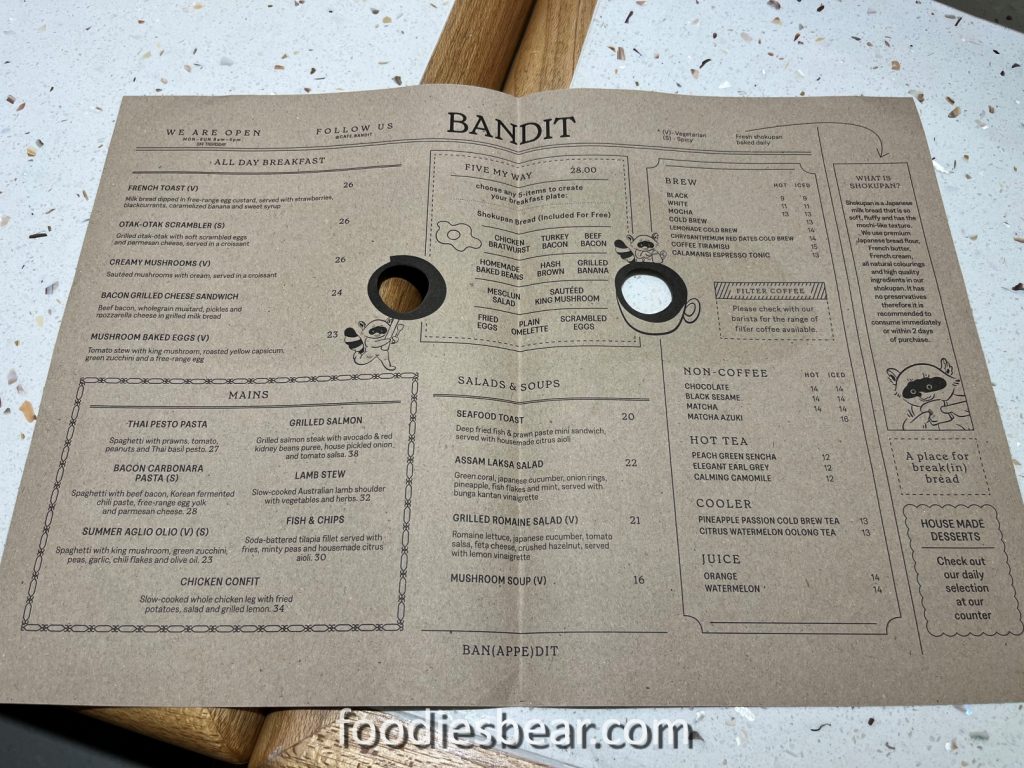 Bandit menu