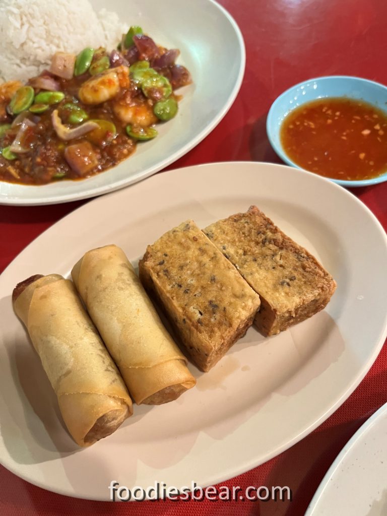 spring roll and tofu