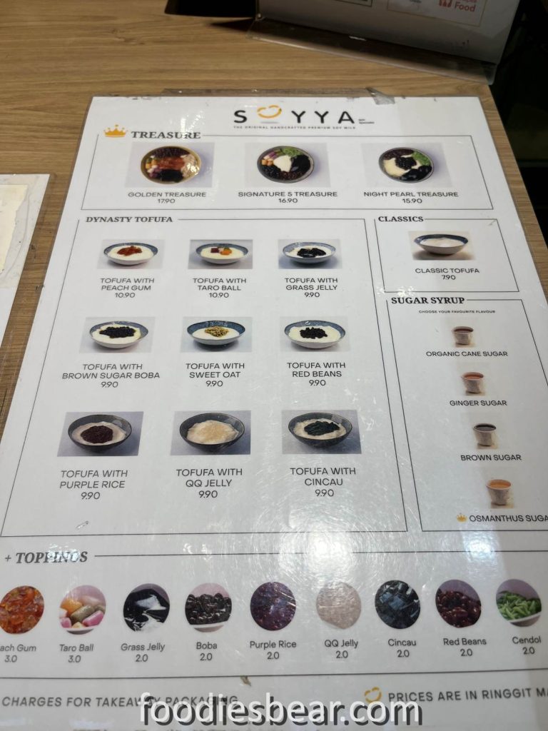 soyya menu