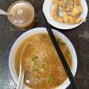 Tomato based fried fish noodles