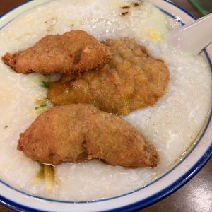 porridge with pork patty