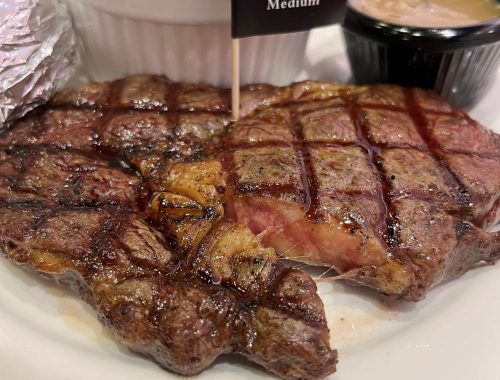 rib eye medium rare steak