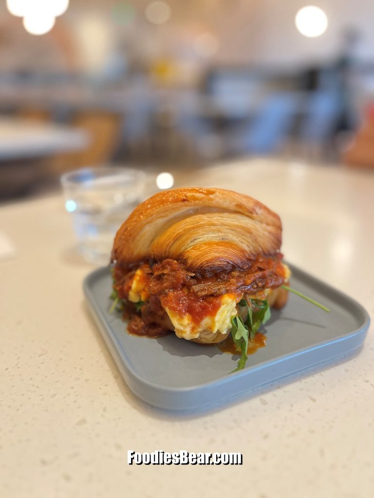 spicy beef and egg croissant