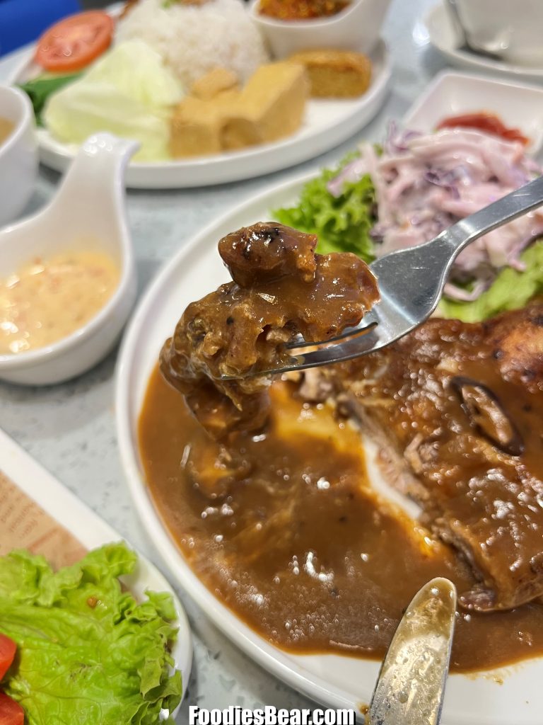 grilled chicken chop with mushroom sauce