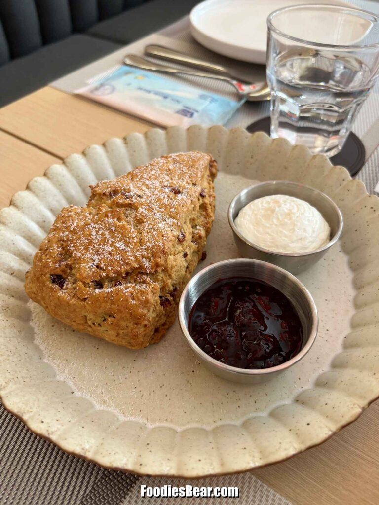 Scone with cream and jam