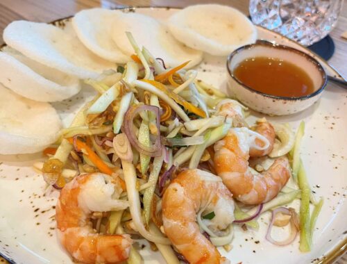 Payaya salad with prawn